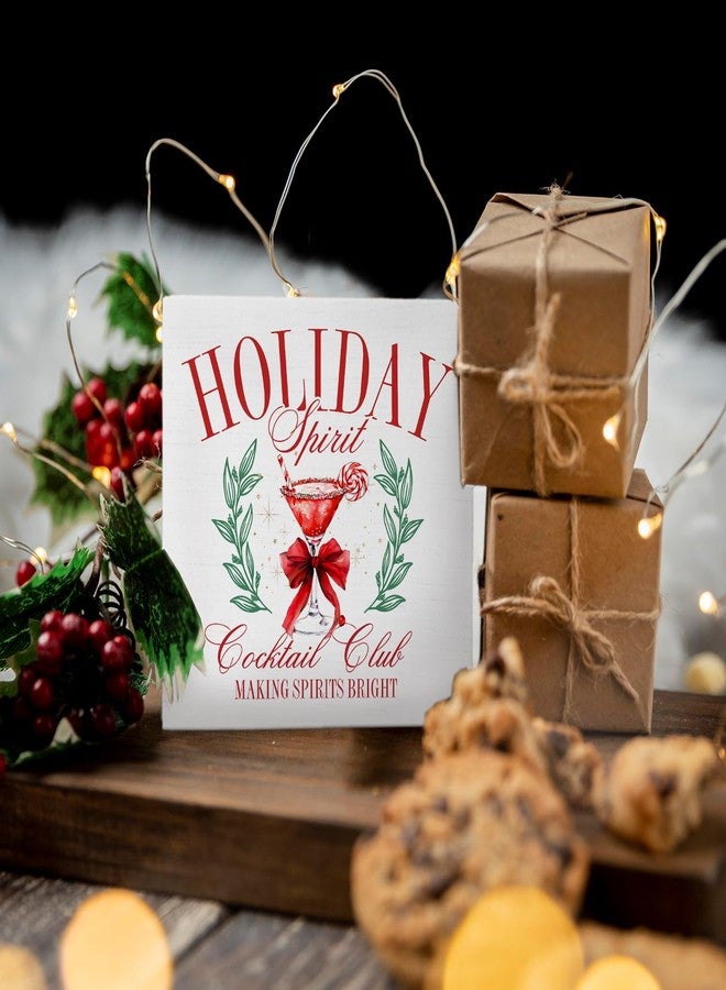 Nvotell Coquette Christmas Cocktail Art Wooden Signs - Bar Cart Decor, Home Bar Kitchen Pub Lounge Club Table Shelf Decor, 5x5 Inch - Image 5